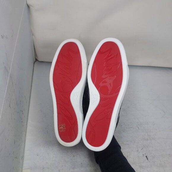 Christian Louboutin MENS Rantulow Orlato Crocodile Black Patent Sneaker - Picture 2 of 10